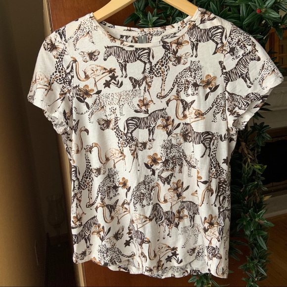 SOLD Anthropologie Animal Print Padua Tee S - Picture 3 of 6